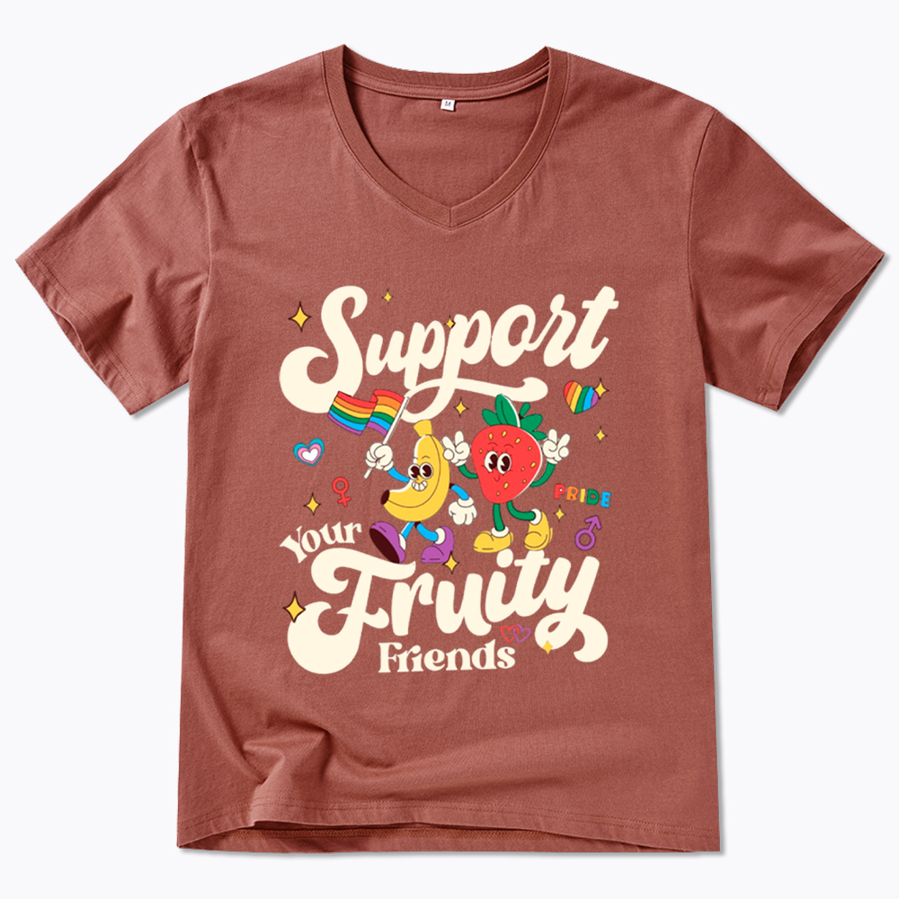 Support Your Fruity Friends V-Neck Classic T-Shirt