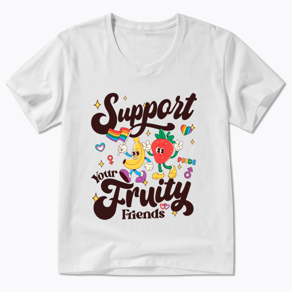 Support Your Fruity Friends V-Neck Classic T-Shirt