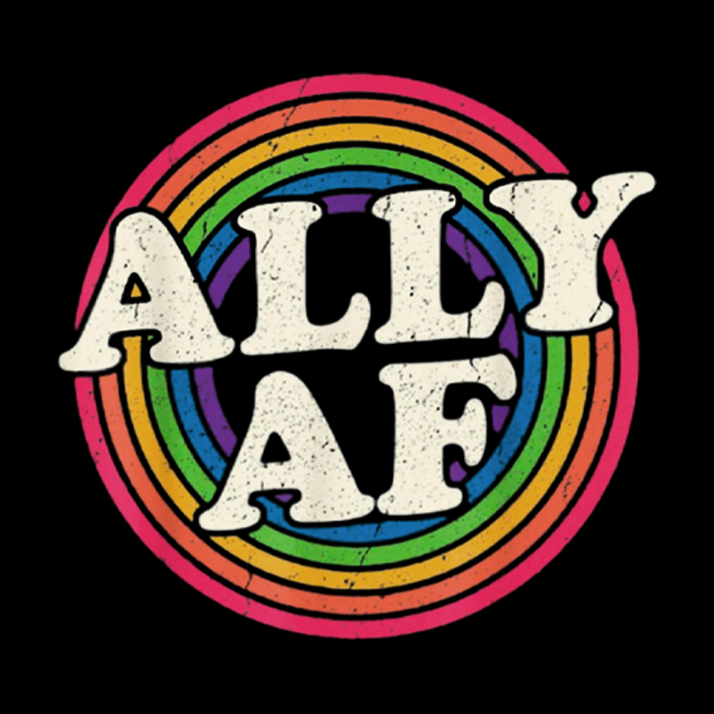 Ally AF LGBT Pride Washed T-Shirt