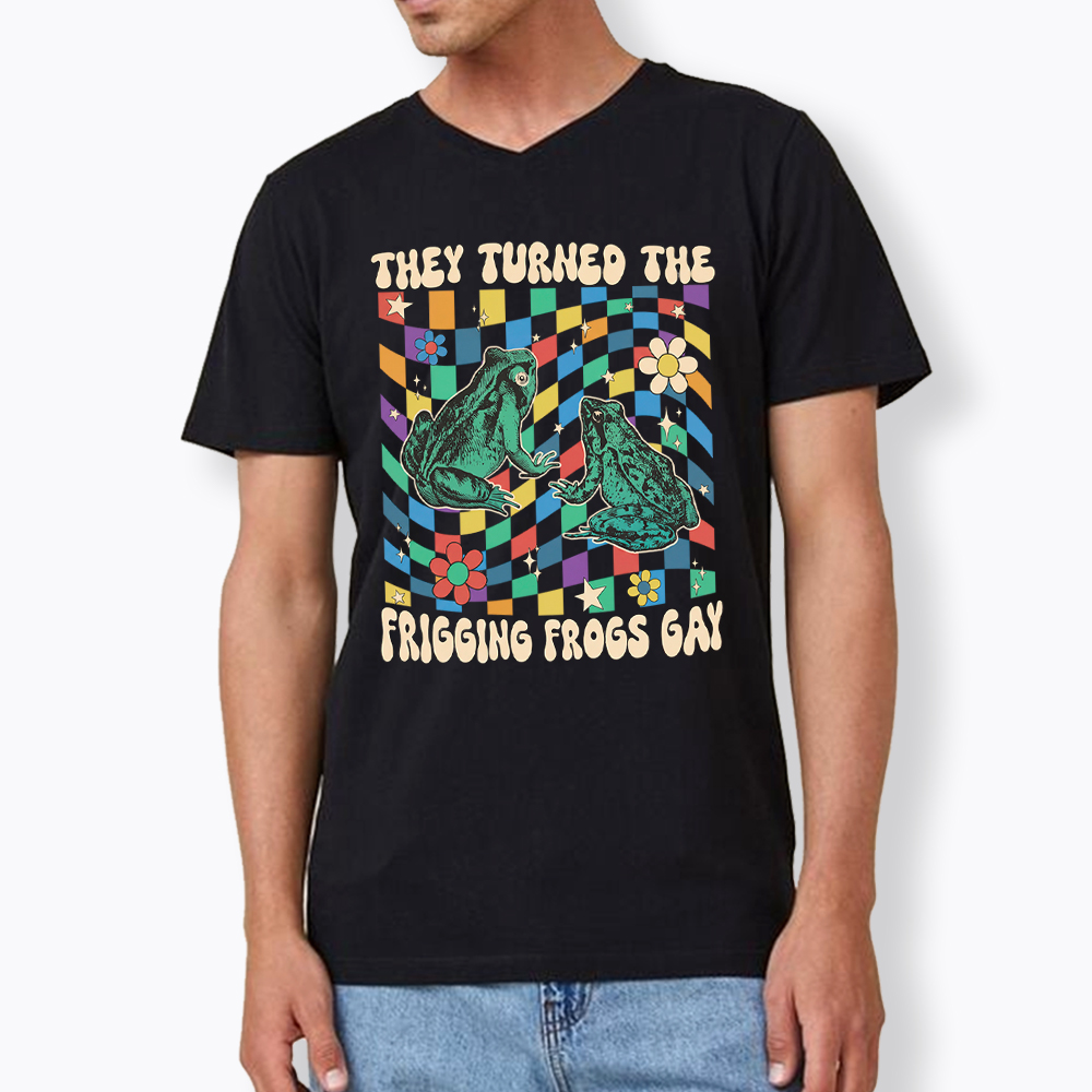 They Turned The Frigging Frogs Gay V-Neck Classic T-Shirt