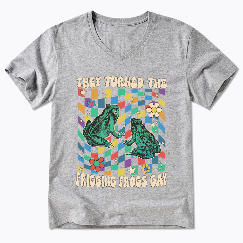 They Turned The Frigging Frogs Gay V-Neck Classic T-Shirt