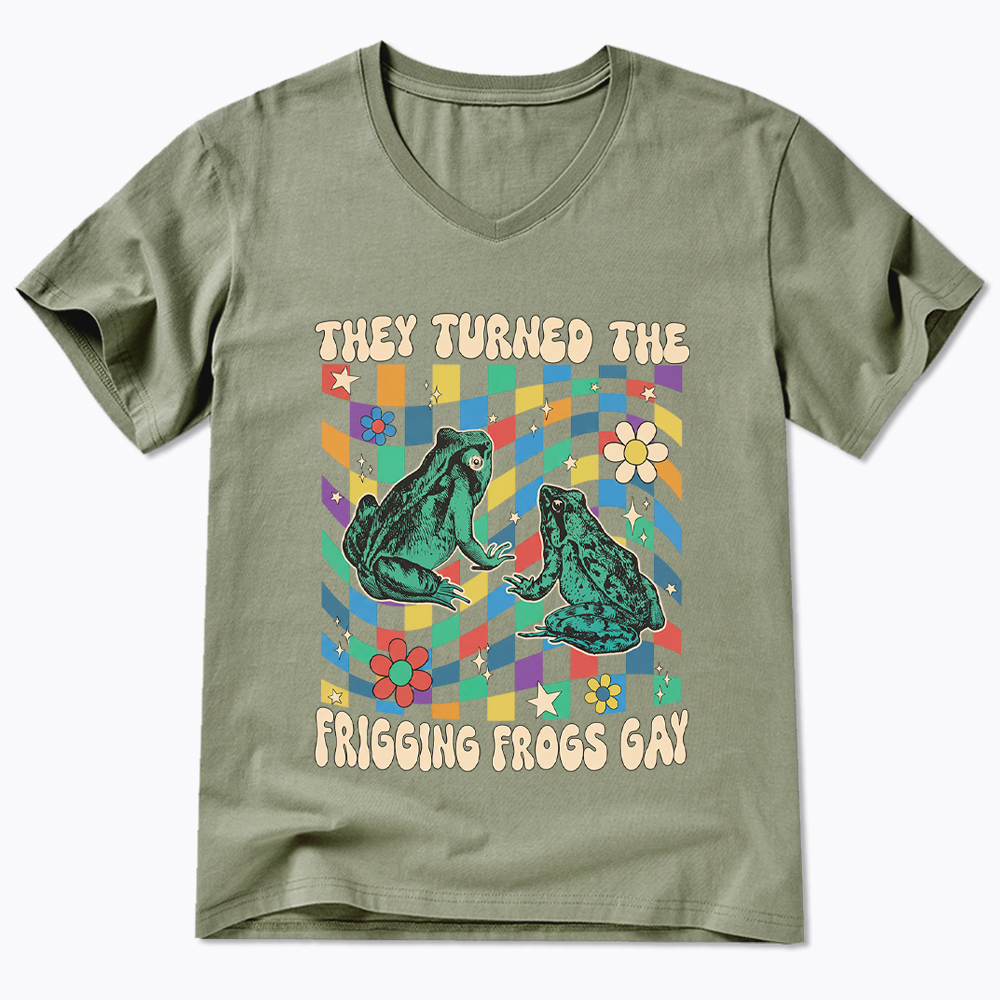 They Turned The Frigging Frogs Gay V-Neck Classic T-Shirt