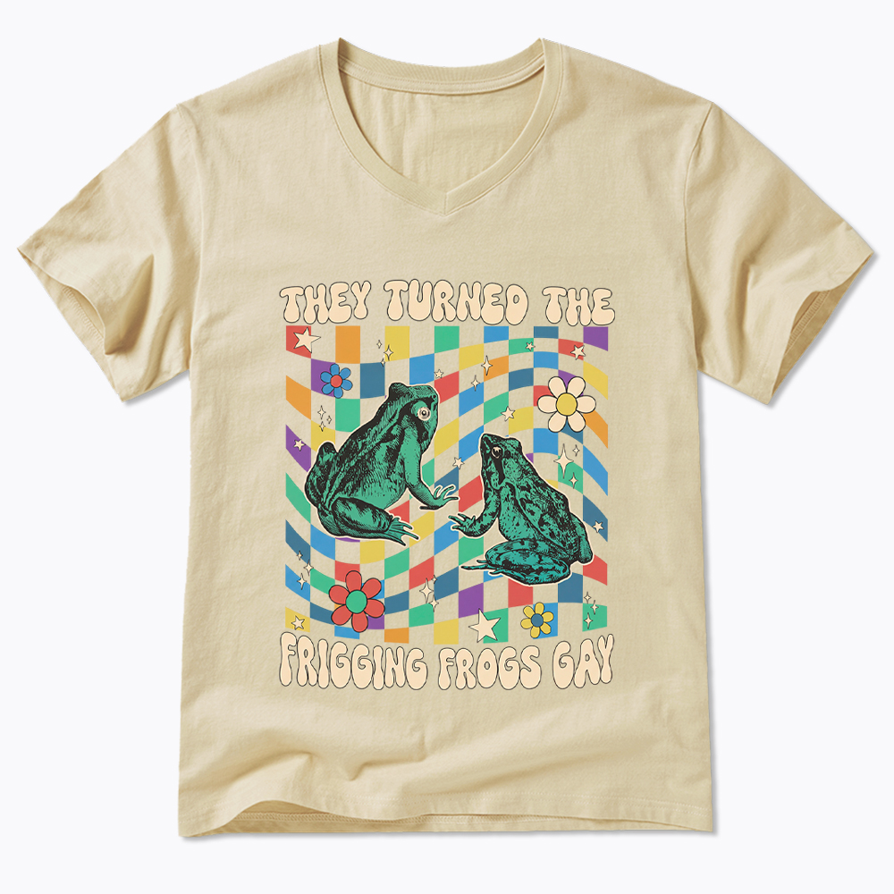 They Turned The Frigging Frogs Gay V-Neck Classic T-Shirt