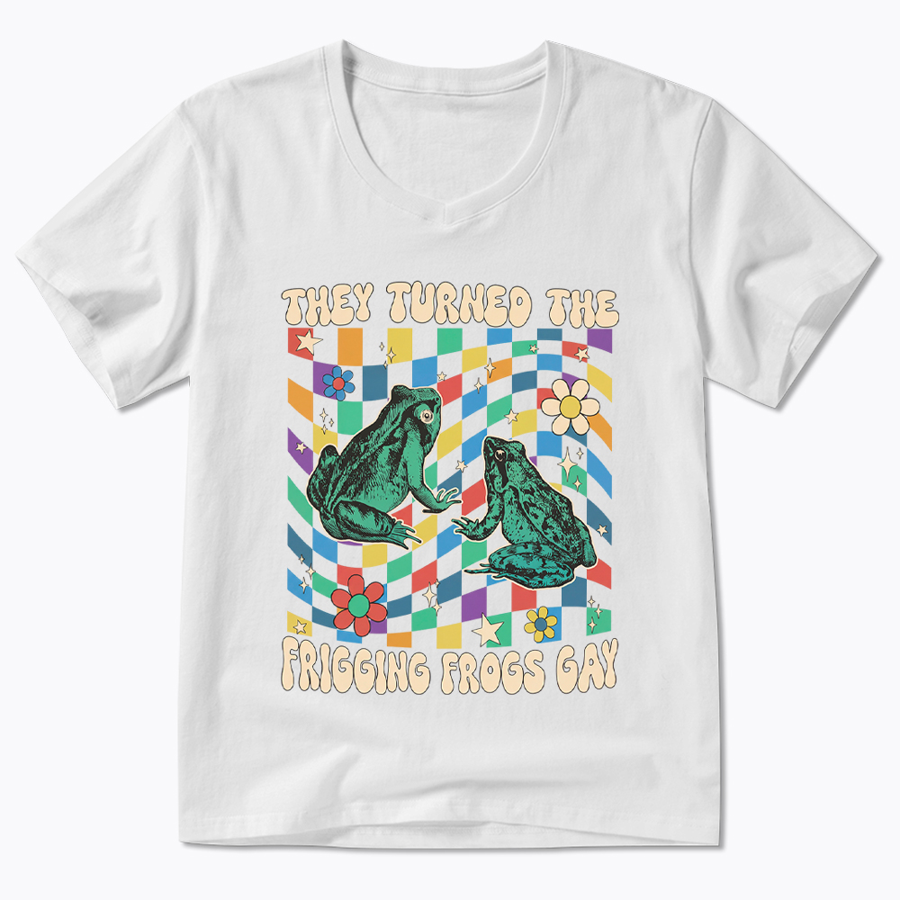 They Turned The Frigging Frogs Gay V-Neck Classic T-Shirt