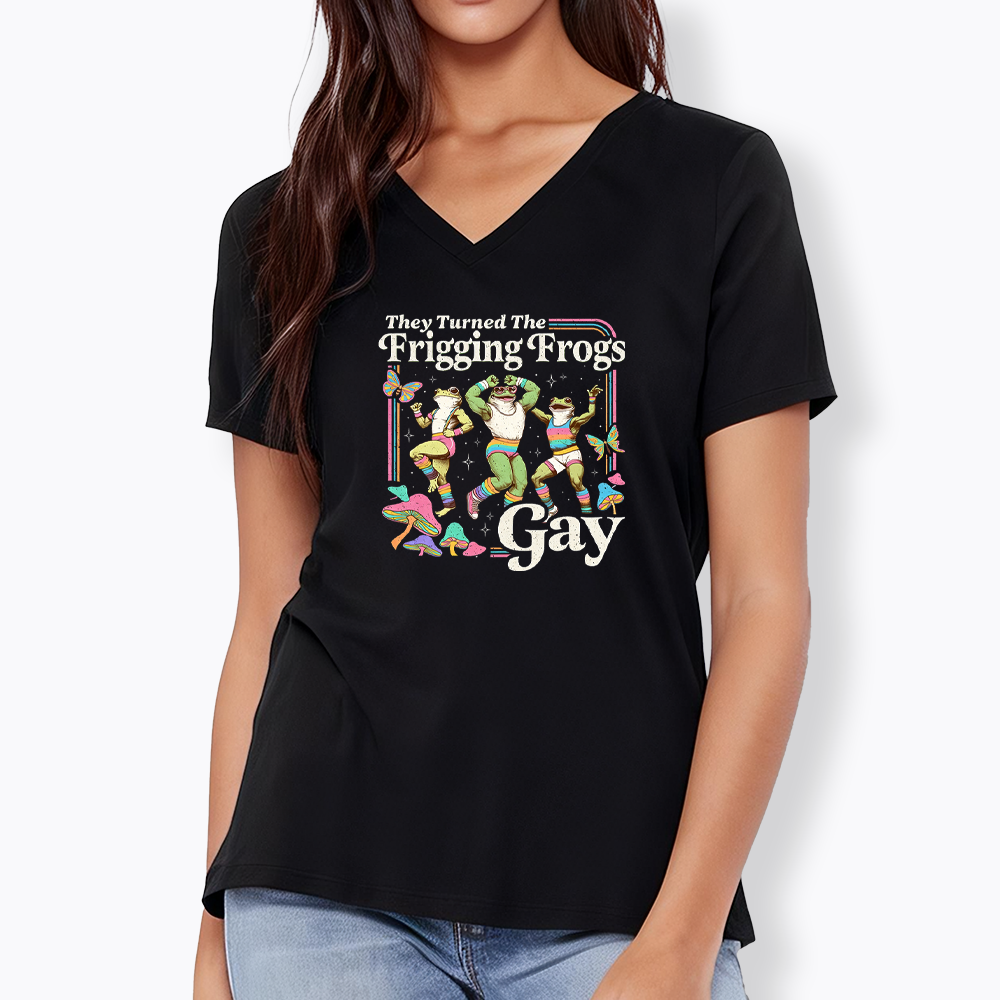 They Turned The Frigging Frogs Gay V-Neck Classic T-Shirt