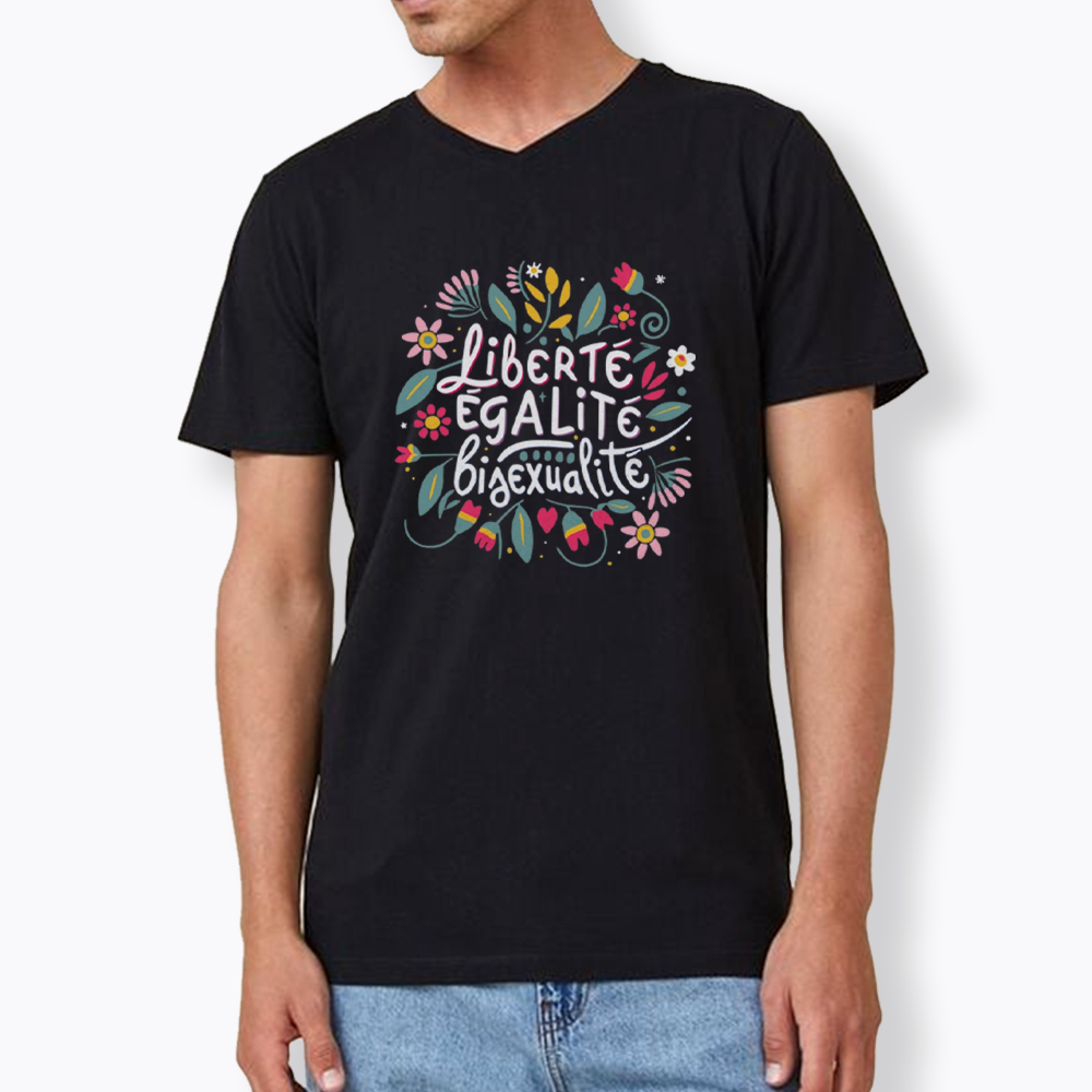 Liberté Égalité Bisexualité V-Neck Classic T-Shirt