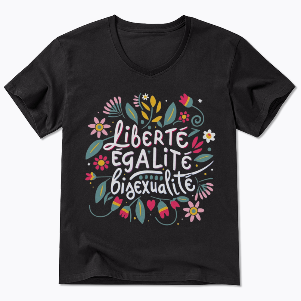 Liberté Égalité Bisexualité V-Neck Classic T-Shirt