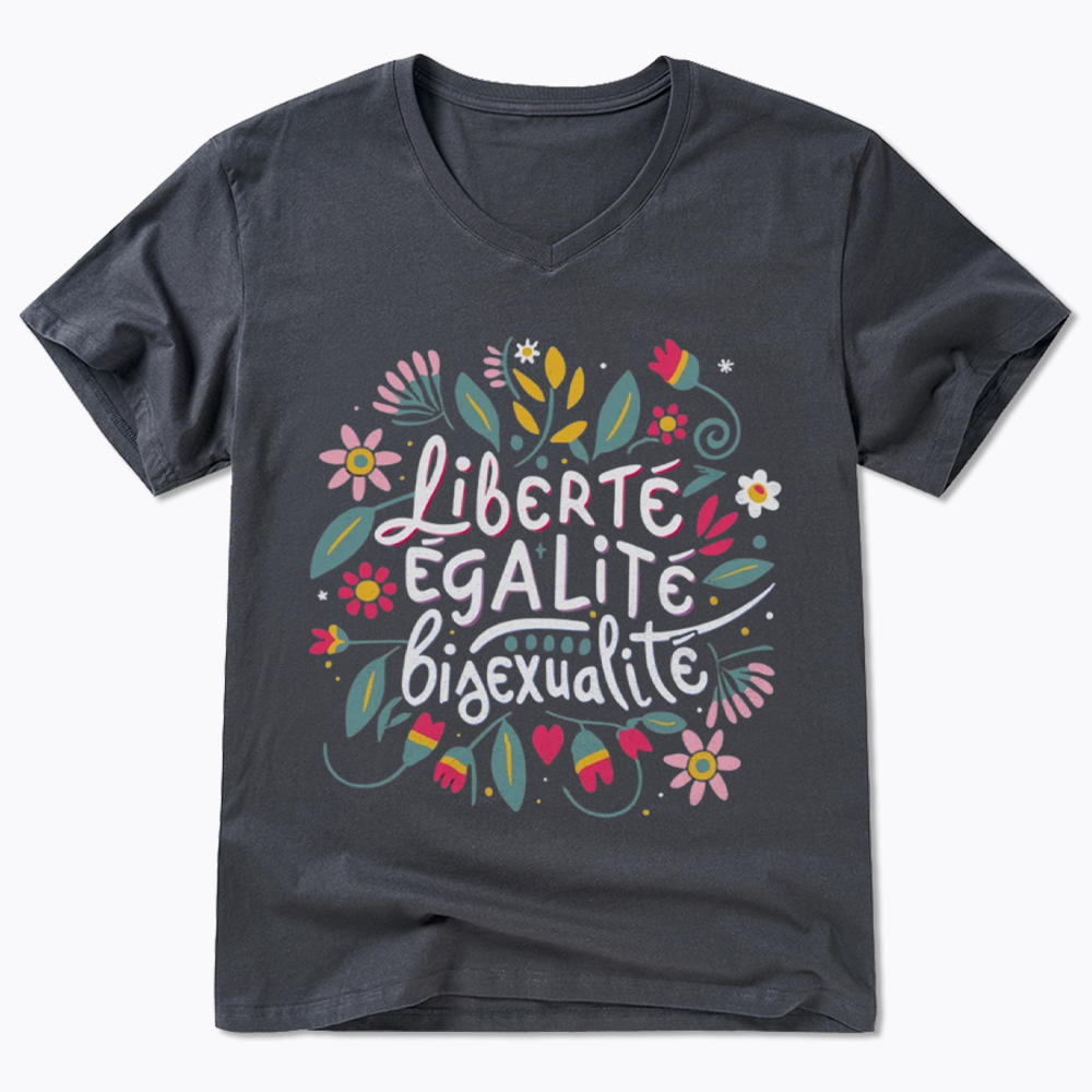 Liberté Égalité Bisexualité V-Neck Classic T-Shirt