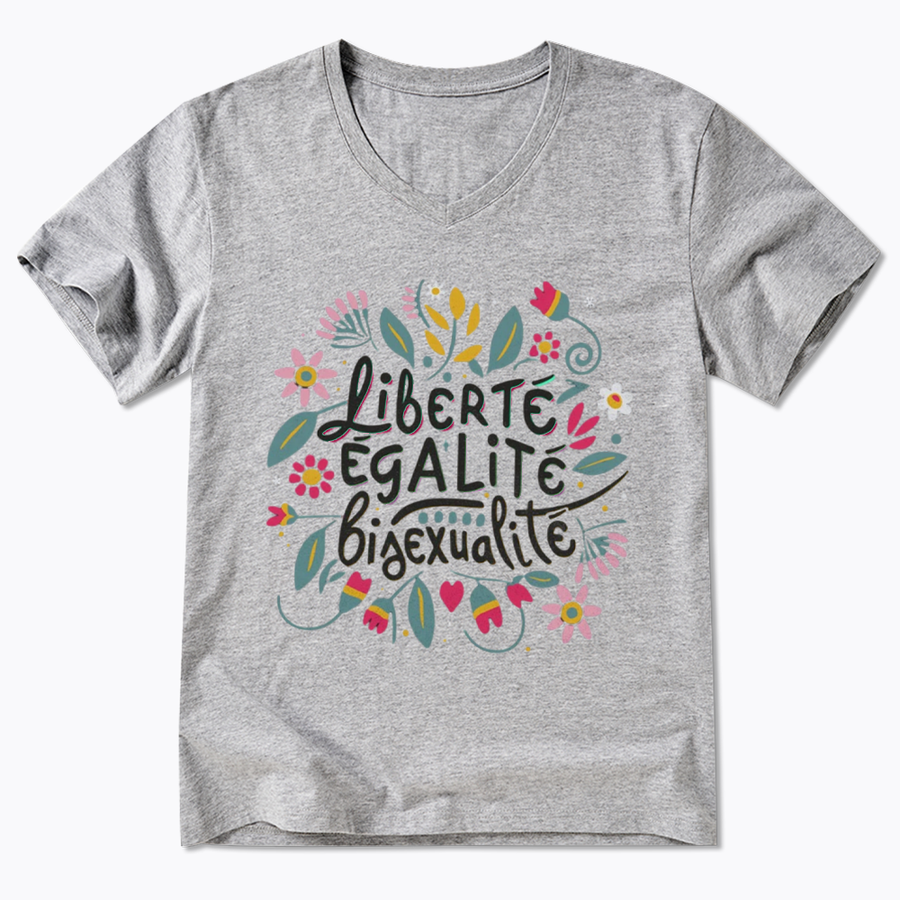 Liberté Égalité Bisexualité V-Neck Classic T-Shirt