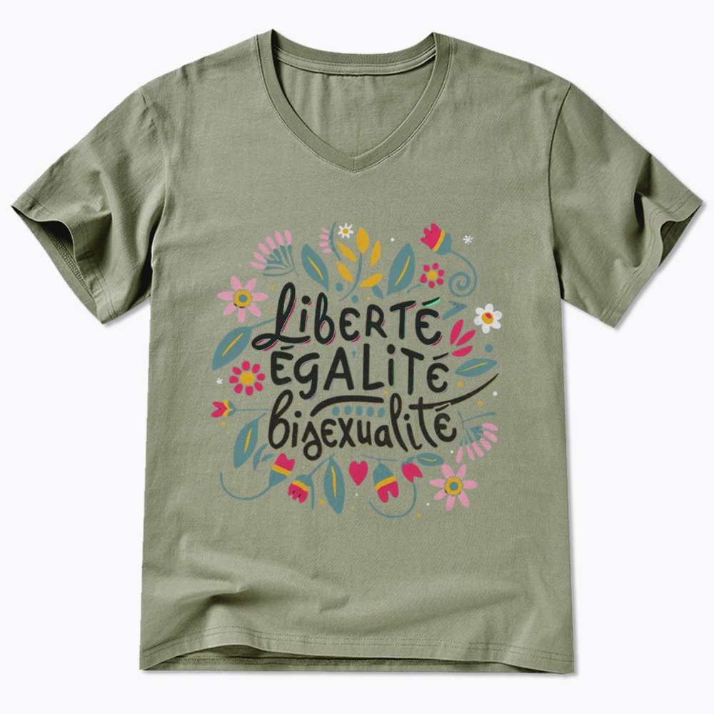 Liberté Égalité Bisexualité V-Neck Classic T-Shirt