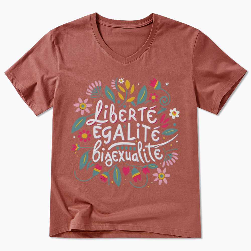 Liberté Égalité Bisexualité V-Neck Classic T-Shirt