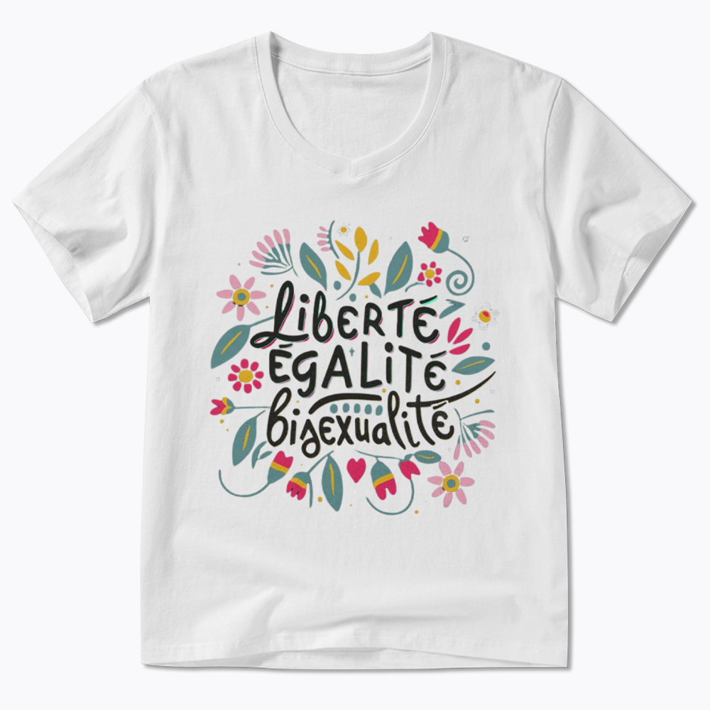 Liberté Égalité Bisexualité V-Neck Classic T-Shirt