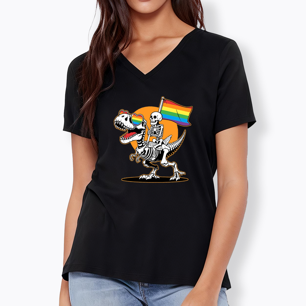LGBT Skeleton V-Neck Classic T-Shirt