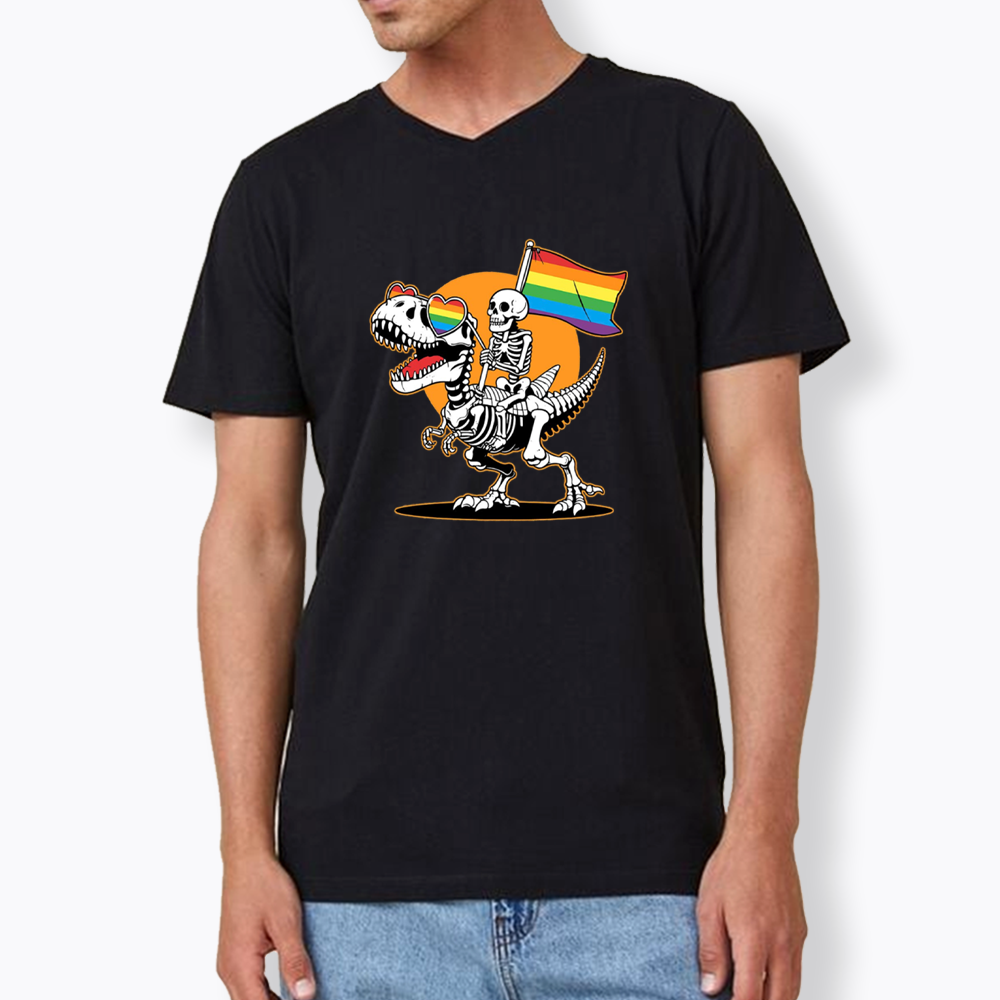 LGBT Skeleton V-Neck Classic T-Shirt