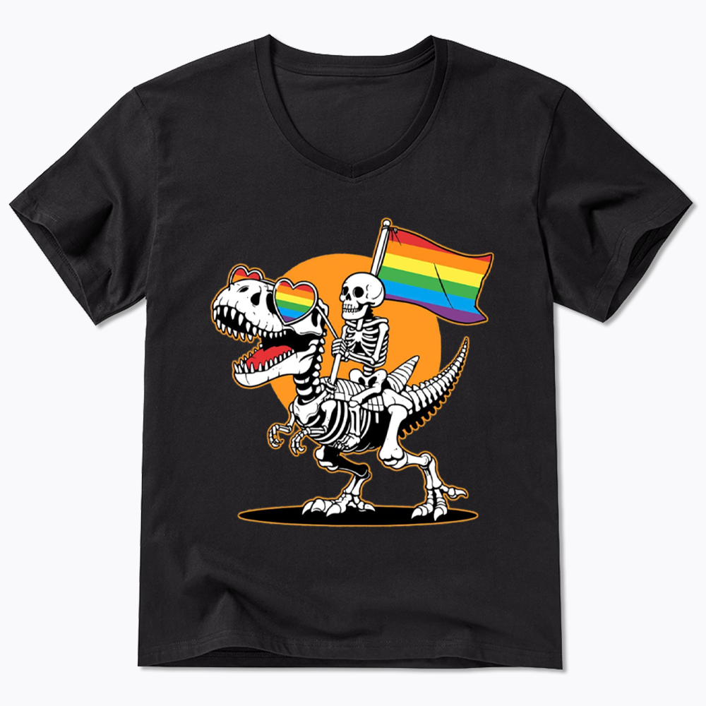 LGBT Skeleton V-Neck Classic T-Shirt