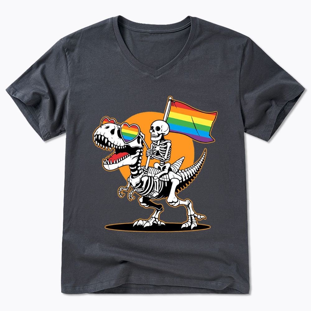 LGBT Skeleton V-Neck Classic T-Shirt