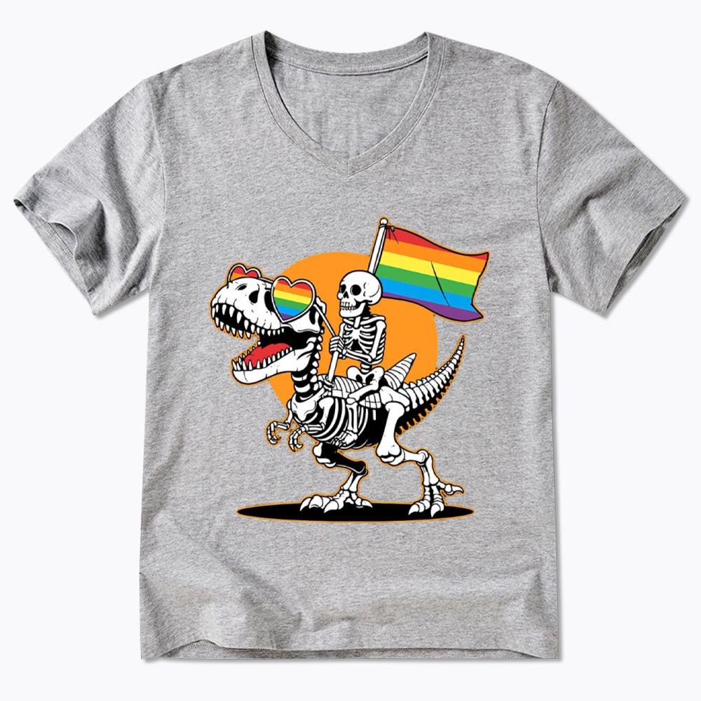 LGBT Skeleton V-Neck Classic T-Shirt