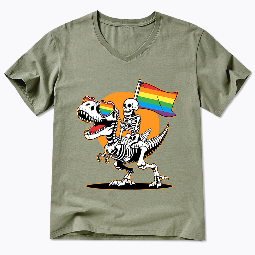 LGBT Skeleton V-Neck Classic T-Shirt