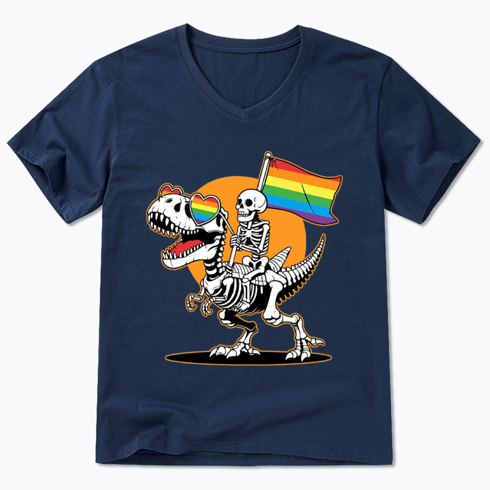 LGBT Skeleton V-Neck Classic T-Shirt