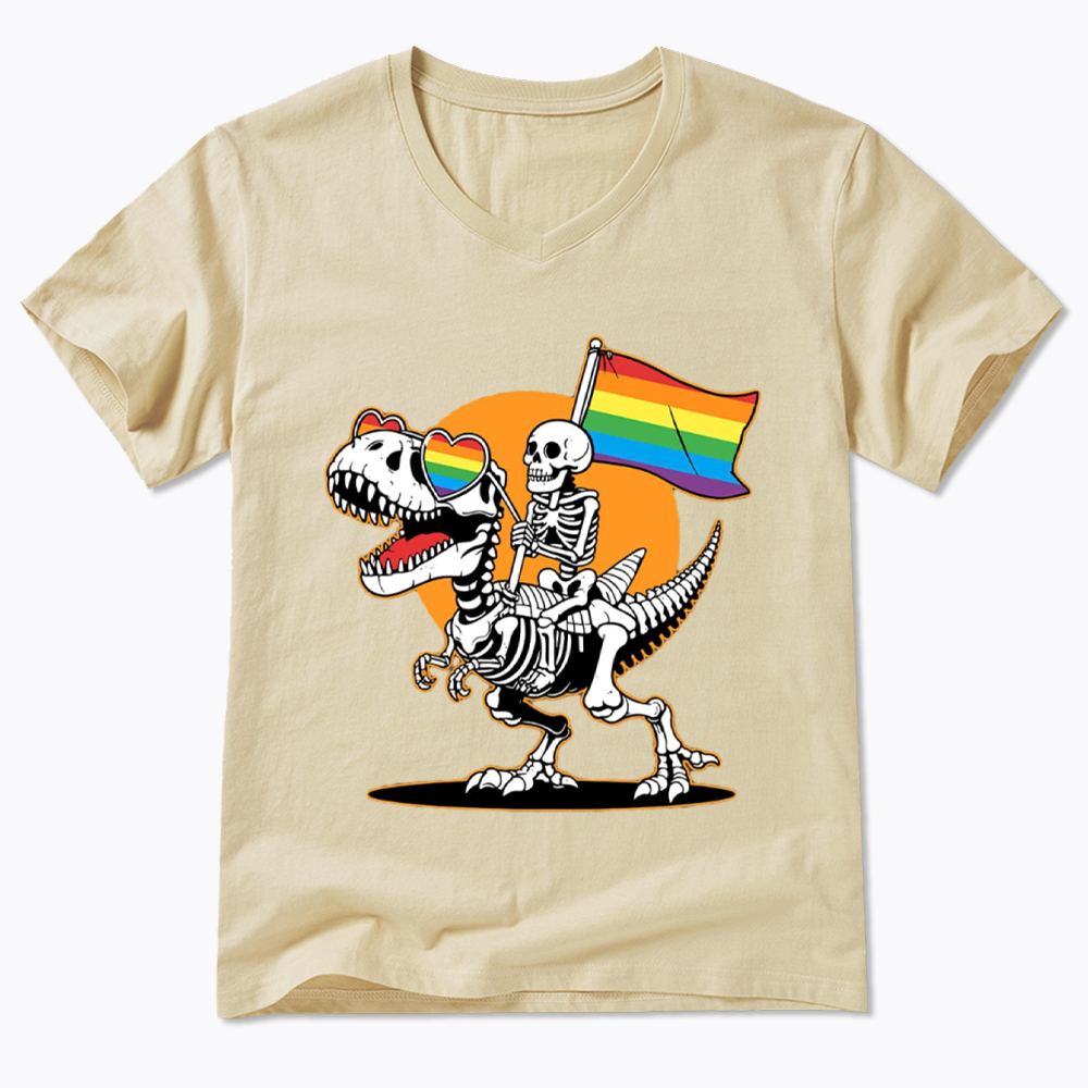 LGBT Skeleton V-Neck Classic T-Shirt