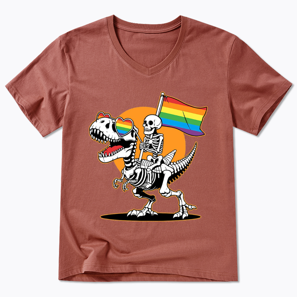 LGBT Skeleton V-Neck Classic T-Shirt