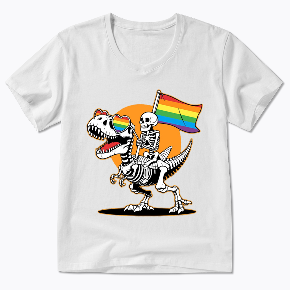 LGBT Skeleton V-Neck Classic T-Shirt