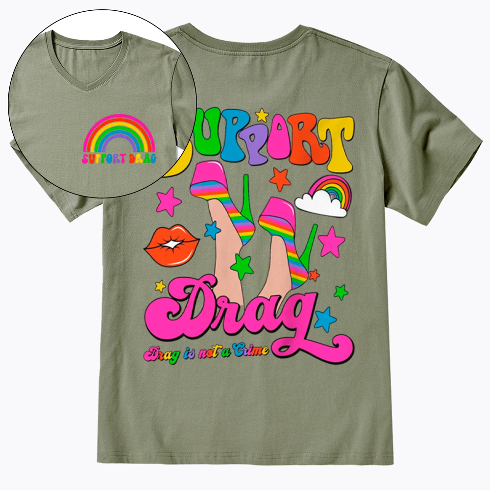 Support Drag V-Neck Classic T-Shirt