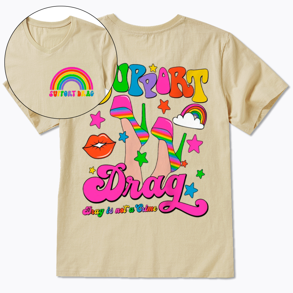 Support Drag V-Neck Classic T-Shirt