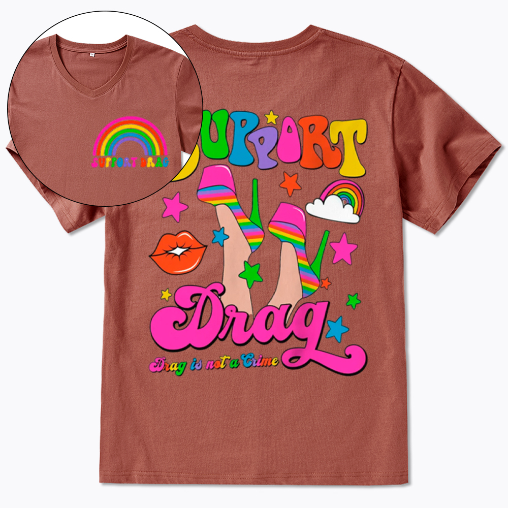 Support Drag V-Neck Classic T-Shirt