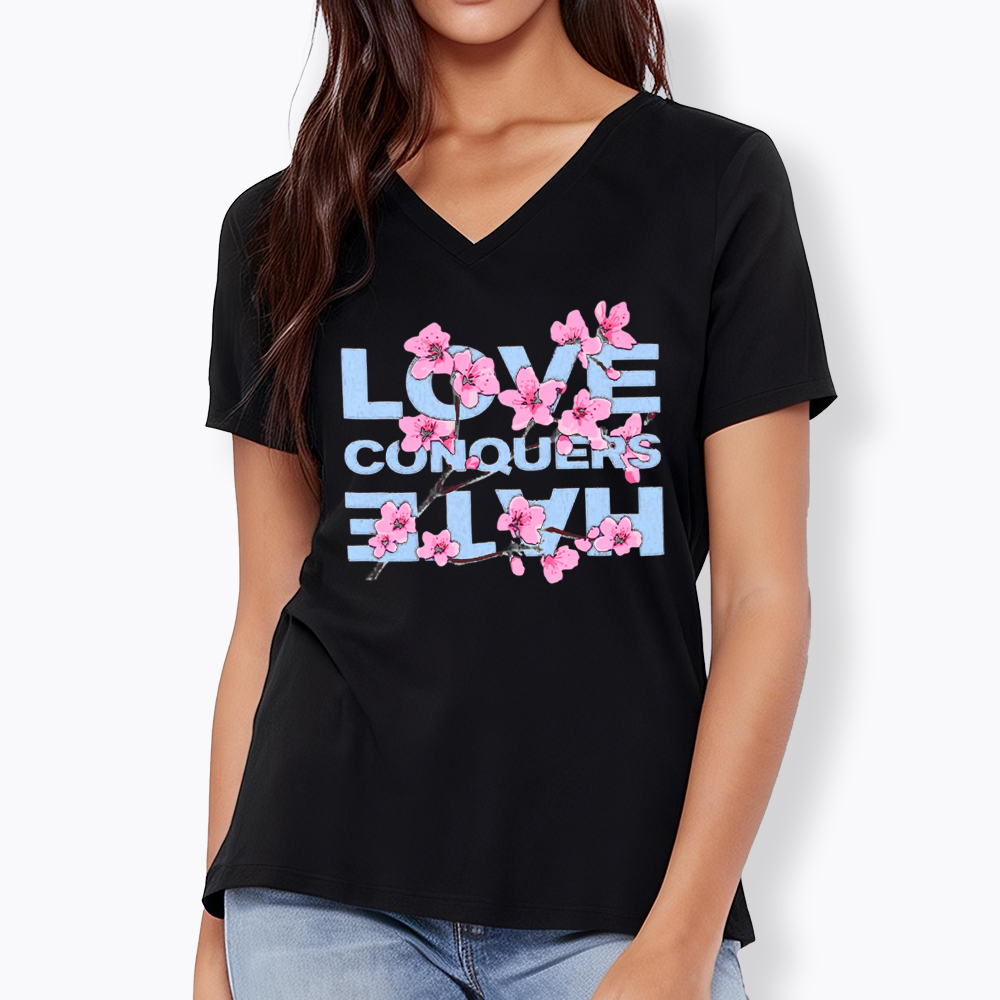 Love Conquers Hate V-Neck Classic T-Shirt