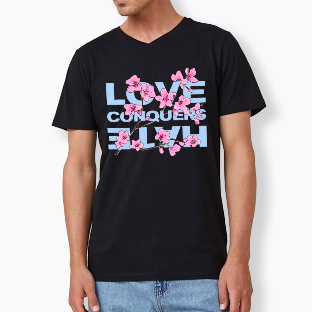 Love Conquers Hate V-Neck Classic T-Shirt