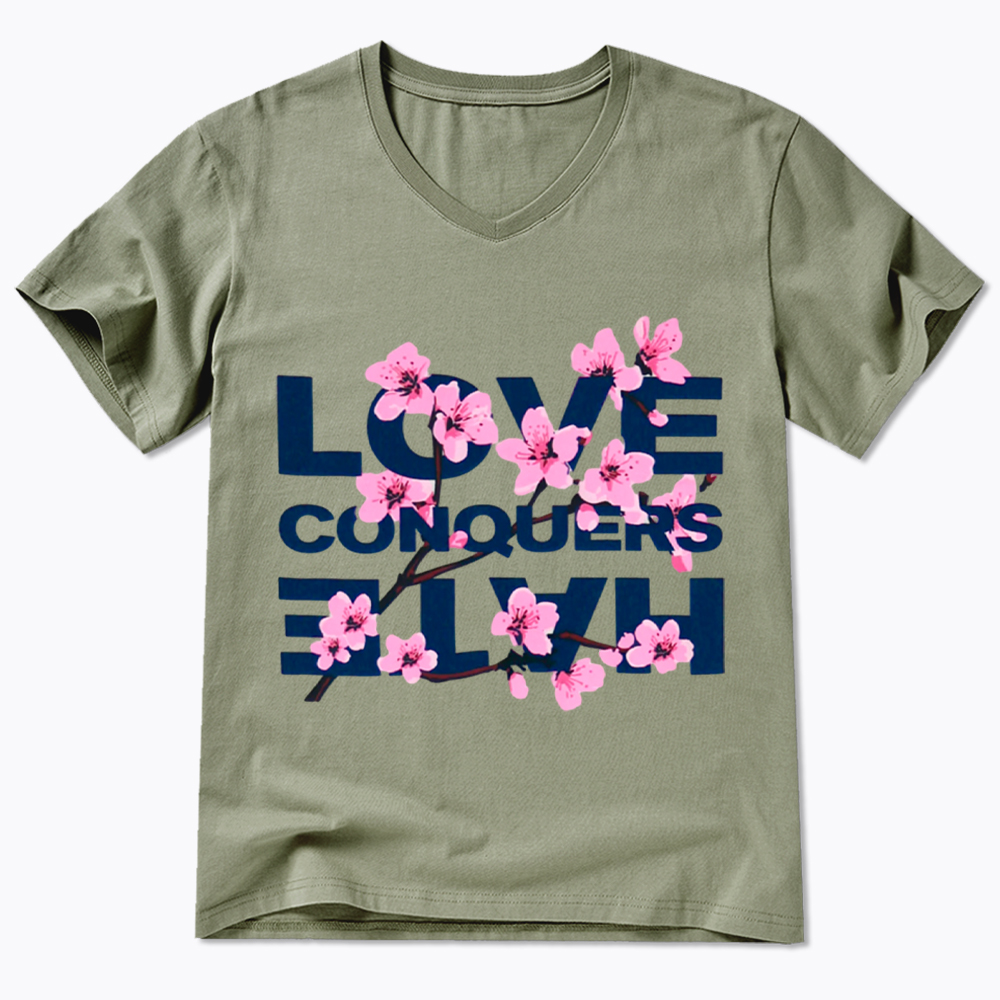 Love Conquers Hate V-Neck Classic T-Shirt