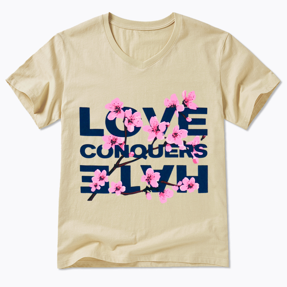 Love Conquers Hate V-Neck Classic T-Shirt