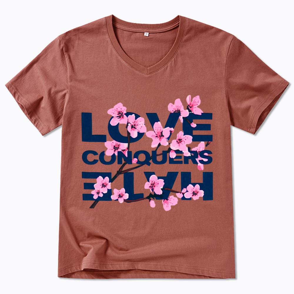 Love Conquers Hate V-Neck Classic T-Shirt