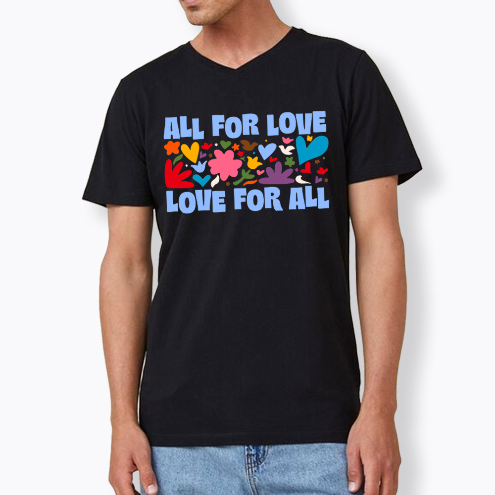 All for Love Love for All V-Neck Classic T-Shirt
