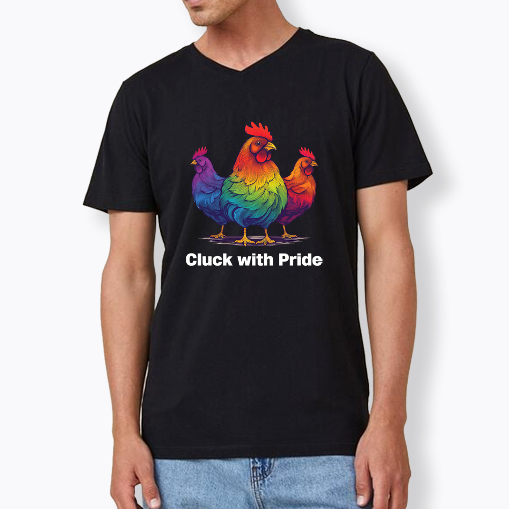 Rainbow Chicken LGBTQ Pride V-Neck Classic T-Shirt