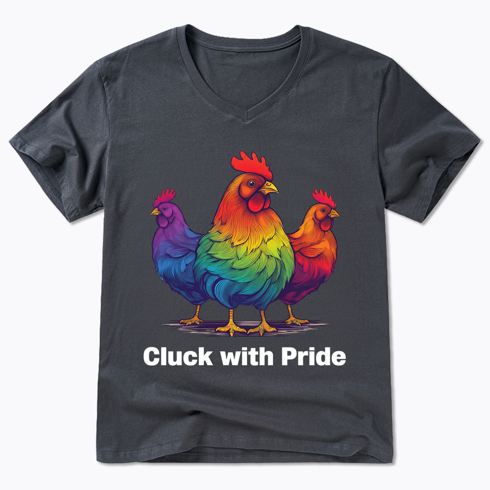 Rainbow Chicken LGBTQ Pride V-Neck Classic T-Shirt