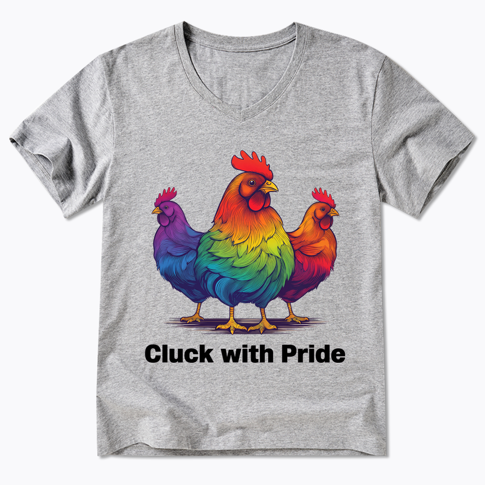 Rainbow Chicken LGBTQ Pride V-Neck Classic T-Shirt