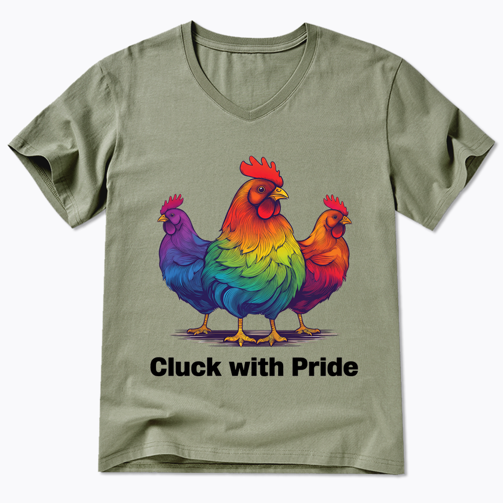 Rainbow Chicken LGBTQ Pride V-Neck Classic T-Shirt