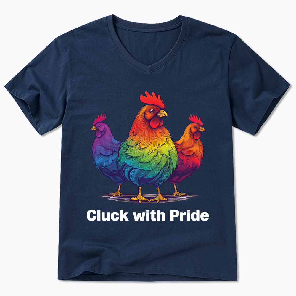 Rainbow Chicken LGBTQ Pride V-Neck Classic T-Shirt