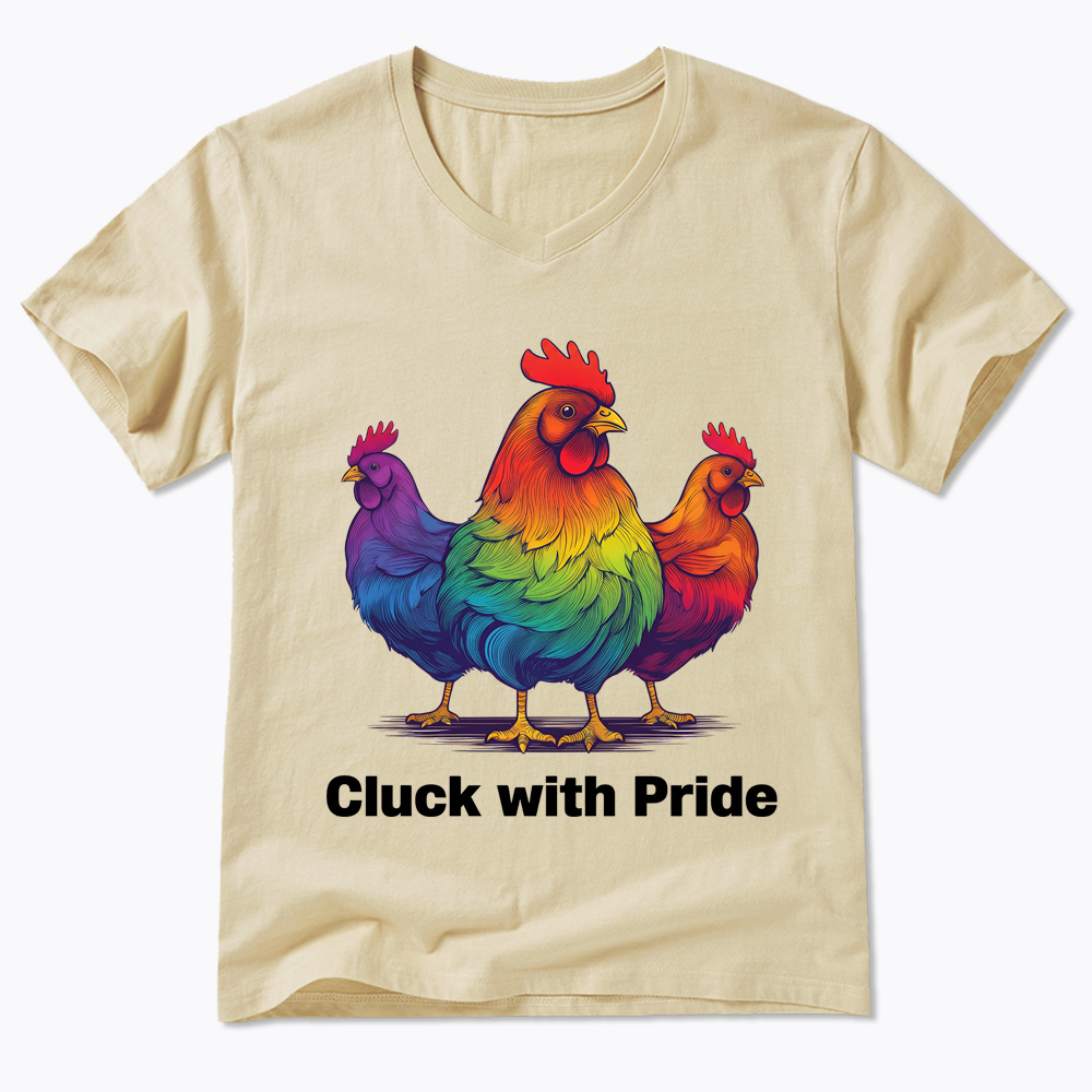 Rainbow Chicken LGBTQ Pride V-Neck Classic T-Shirt