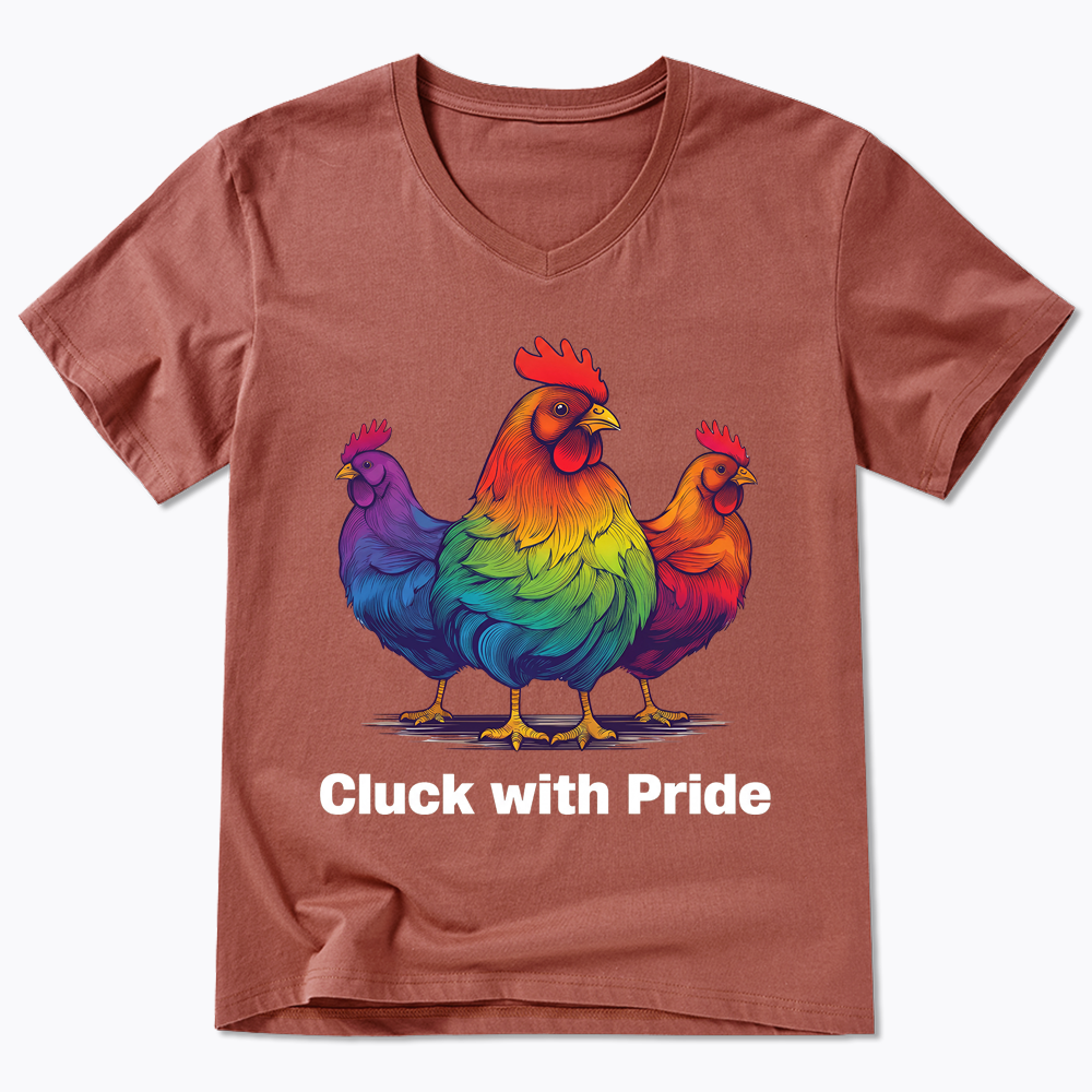Rainbow Chicken LGBTQ Pride V-Neck Classic T-Shirt