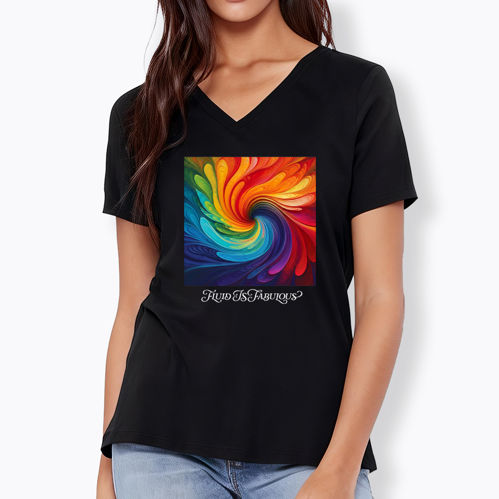 Rainbow Swirl Pride V-Neck Classic T-Shirt