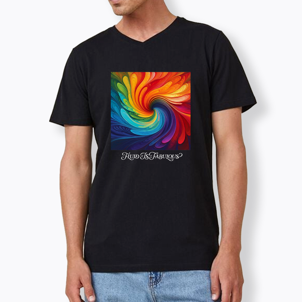 Rainbow Swirl Pride V-Neck Classic T-Shirt
