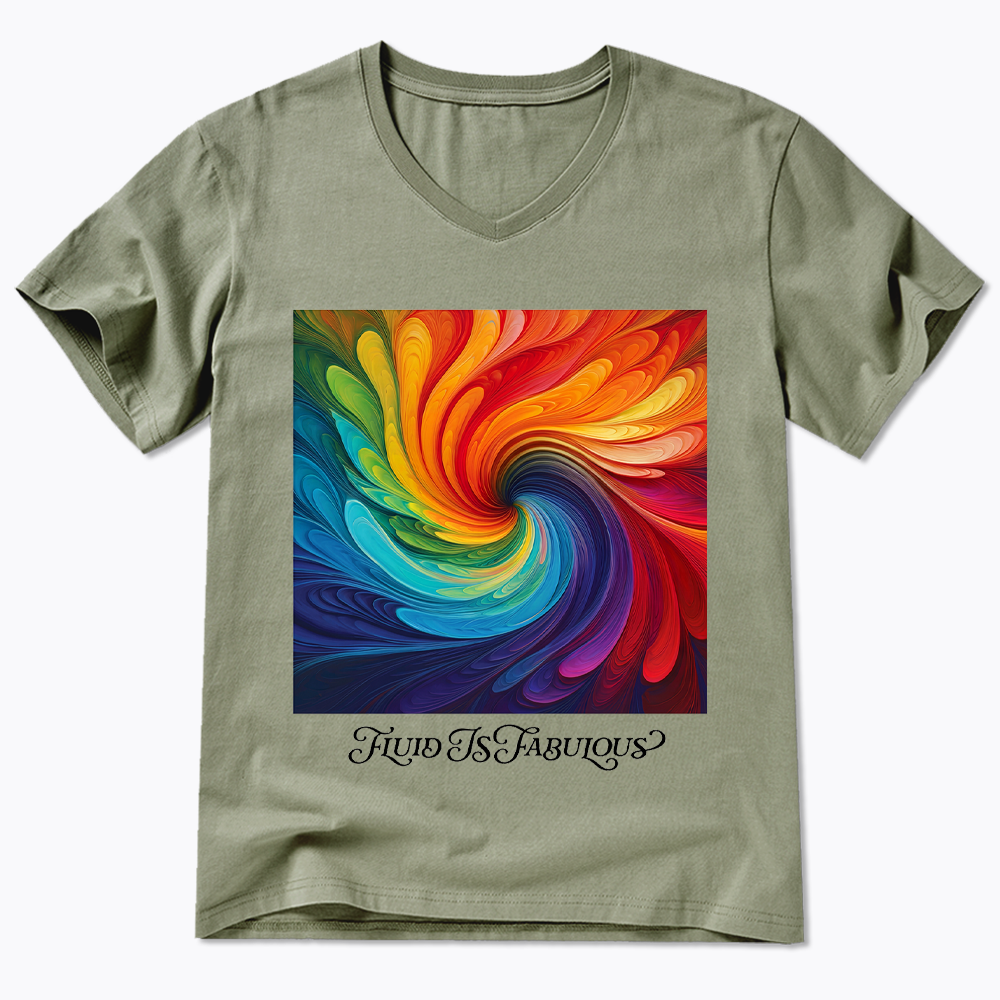 Rainbow Swirl Pride V-Neck Classic T-Shirt