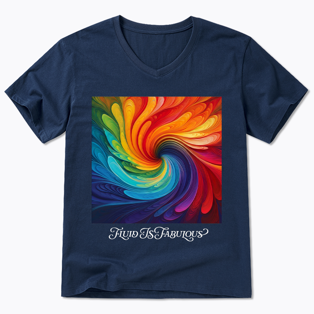 Rainbow Swirl Pride V-Neck Classic T-Shirt