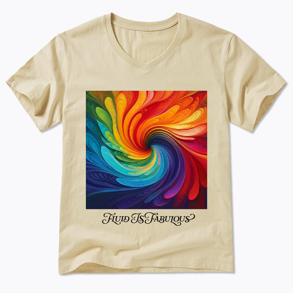 Rainbow Swirl Pride V-Neck Classic T-Shirt