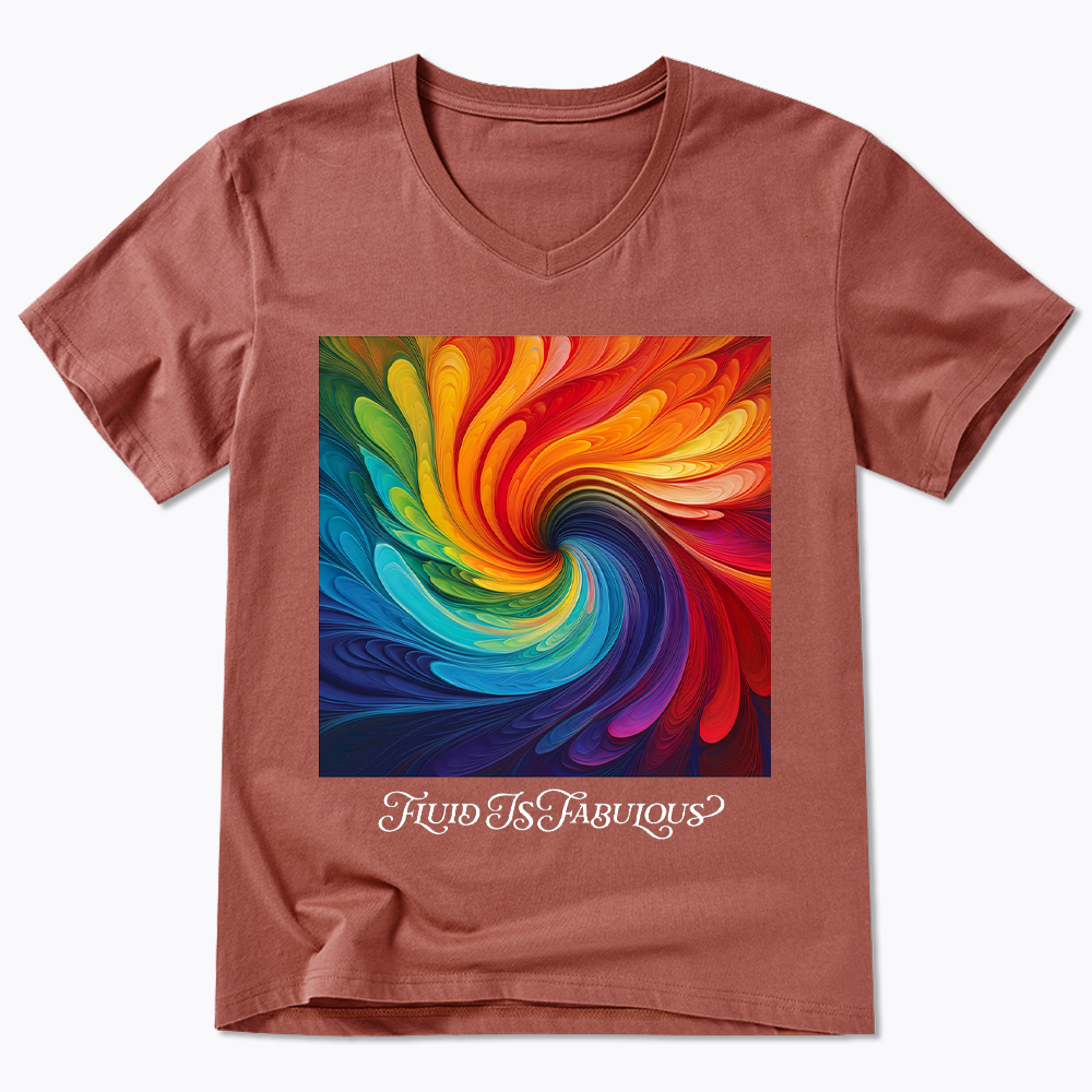Rainbow Swirl Pride V-Neck Classic T-Shirt