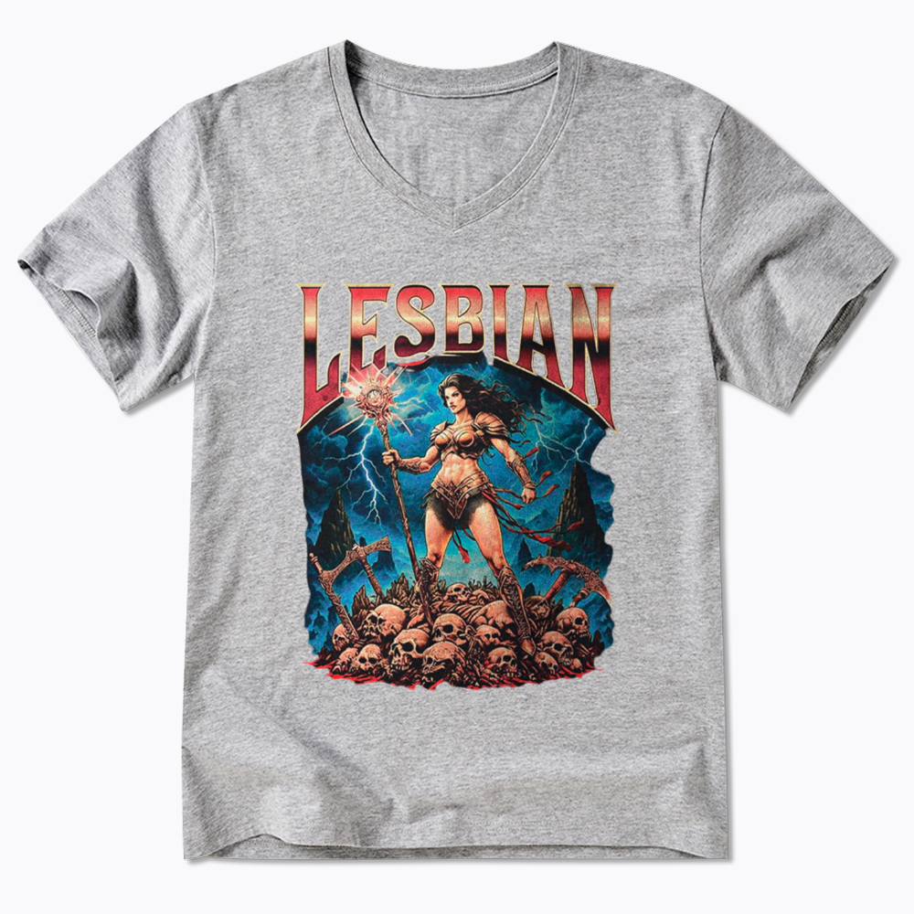 Lesbian Warrior V-Neck Classic T-Shirt