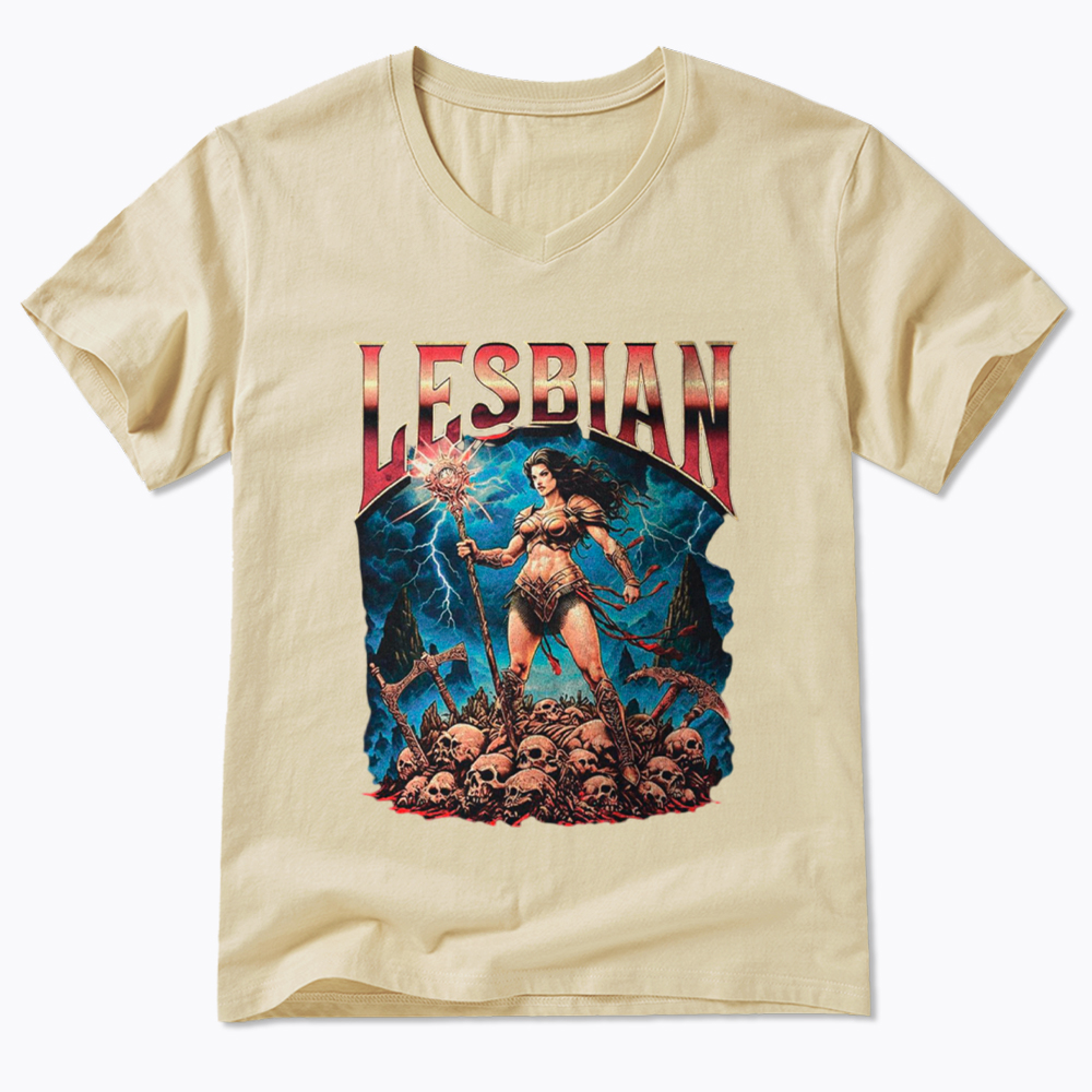 Lesbian Warrior V-Neck Classic T-Shirt